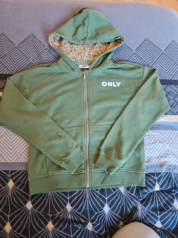 Gilet zippé vert Only 9/10 ans