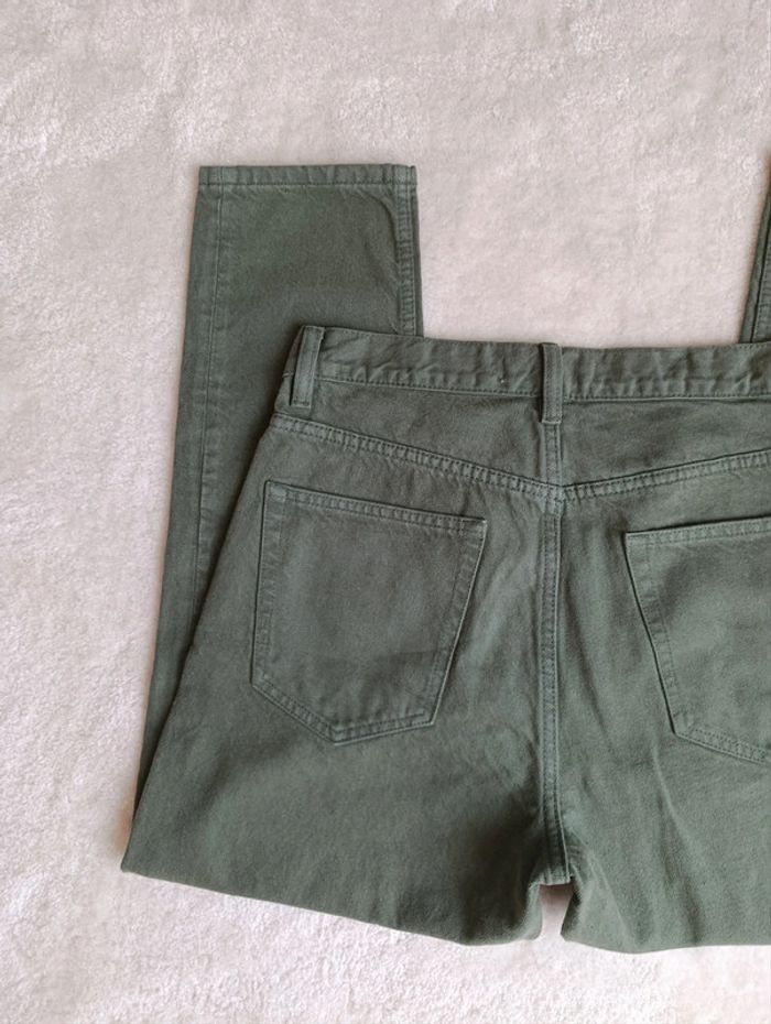 Jean Zara kaki taille haute 40 neuf 4 boutons 100% coton - photo numéro 10