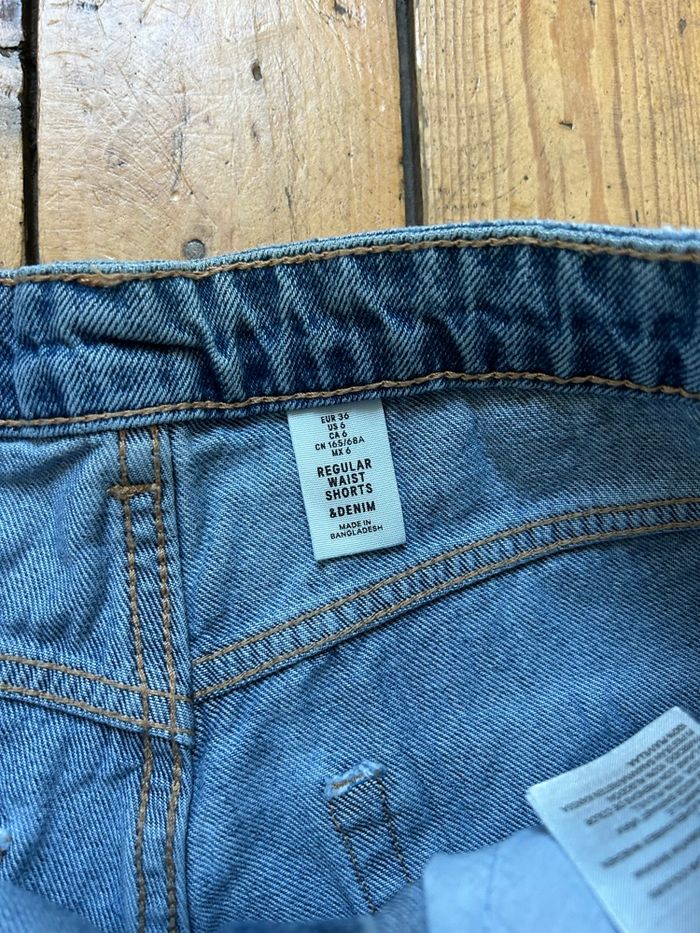 Short en jeans coton bleu avec revers 36 H&M - photo numéro 3