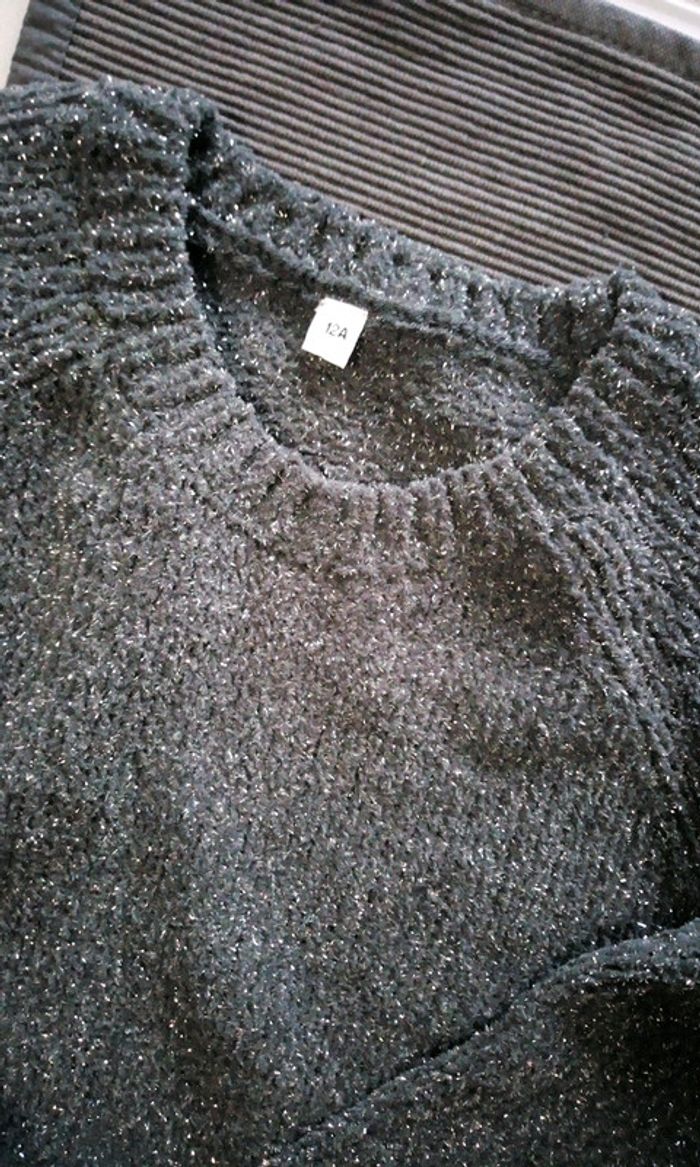 Pull gris pailletté - photo numéro 2