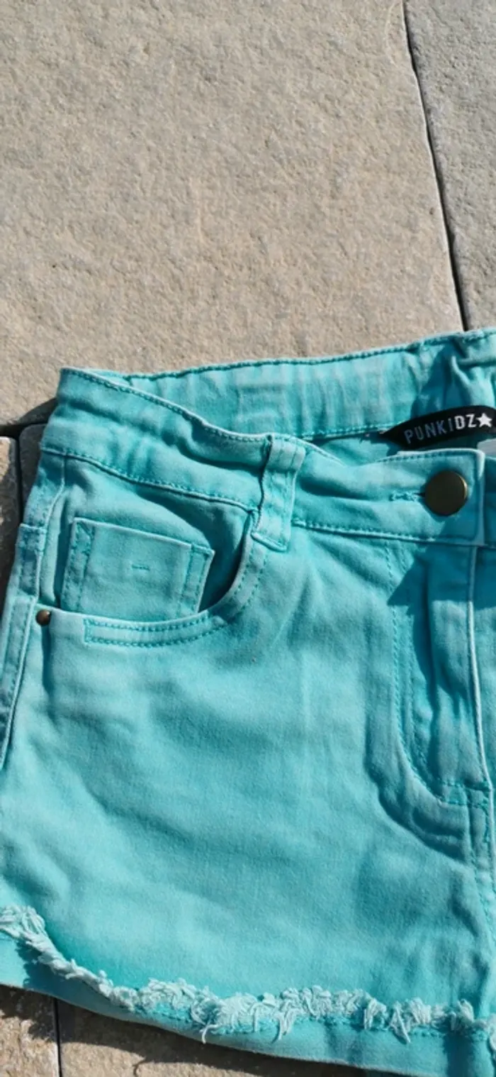Short en jean vert punkidz 14 ans - photo numéro 2