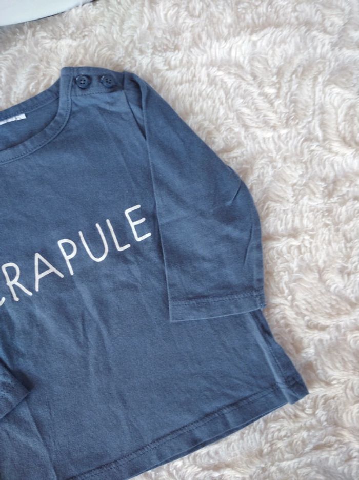 Tee shirt chemise manches longues Garçon 3/6 mois Crapule - photo numéro 4