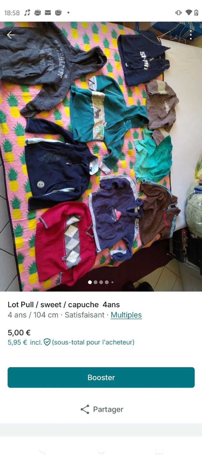 Des lots  de la naissance à adulte garçon