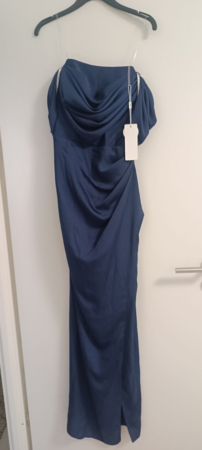 robe de soirée bleu nuit - photo numéro 2