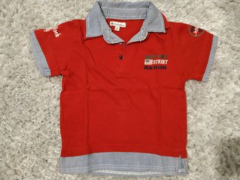 Polo manches courtes rouge 3 ans
