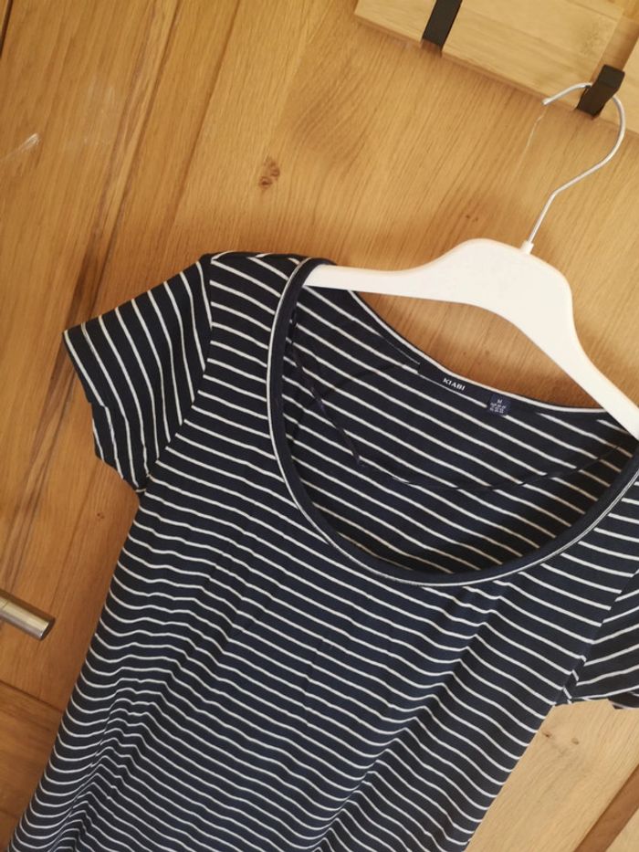 Robe marine Kiabi ligné en bleu marine et blanc M - photo numéro 7