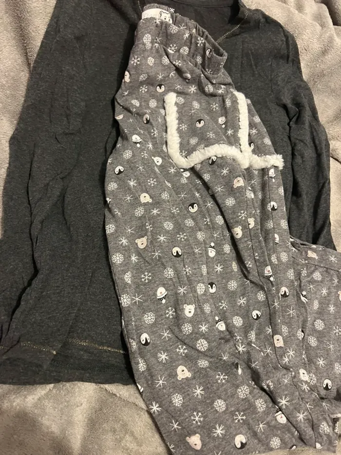 Pyjama de Noël et veste doudouille pingouins et ourson - photo numéro 4