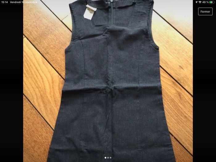 robe sergent major t 10 ans tbe noir très fines rayures marron