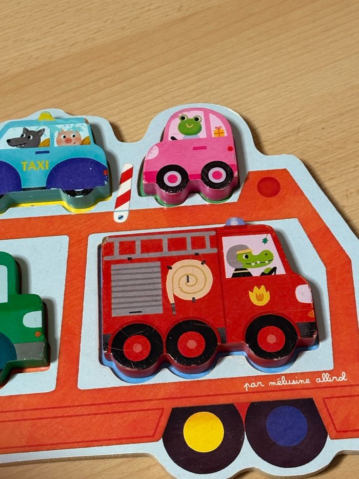 Puzzle en bois Vilac véhicules - photo numéro 3