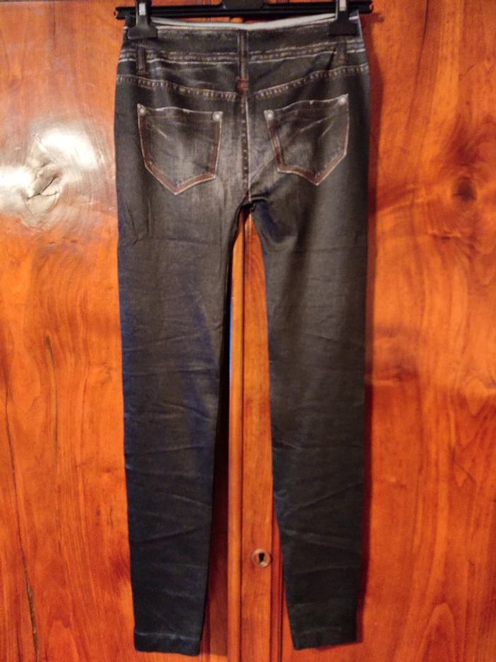Legging façon jean noir - photo numéro 2