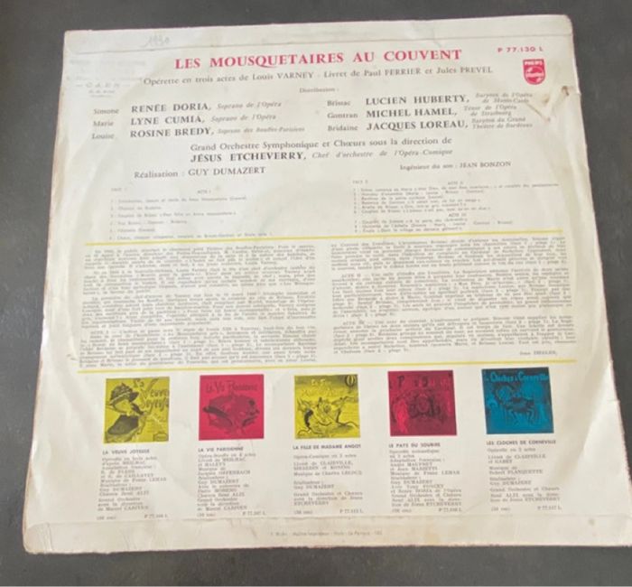 Vinyle 33 tours Les mousquetaires au couvent Louis Varney - photo numéro 4