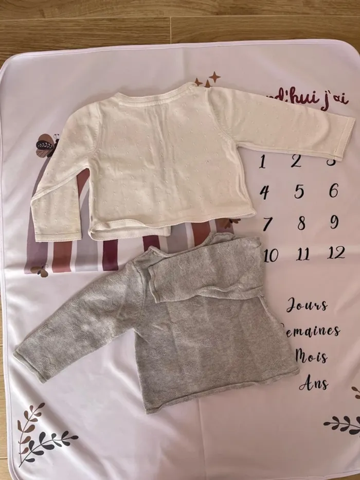 Lot de 2 gilets bébé fille – Obaïbi – Taille 18 mois / 80 cm - photo numéro 2