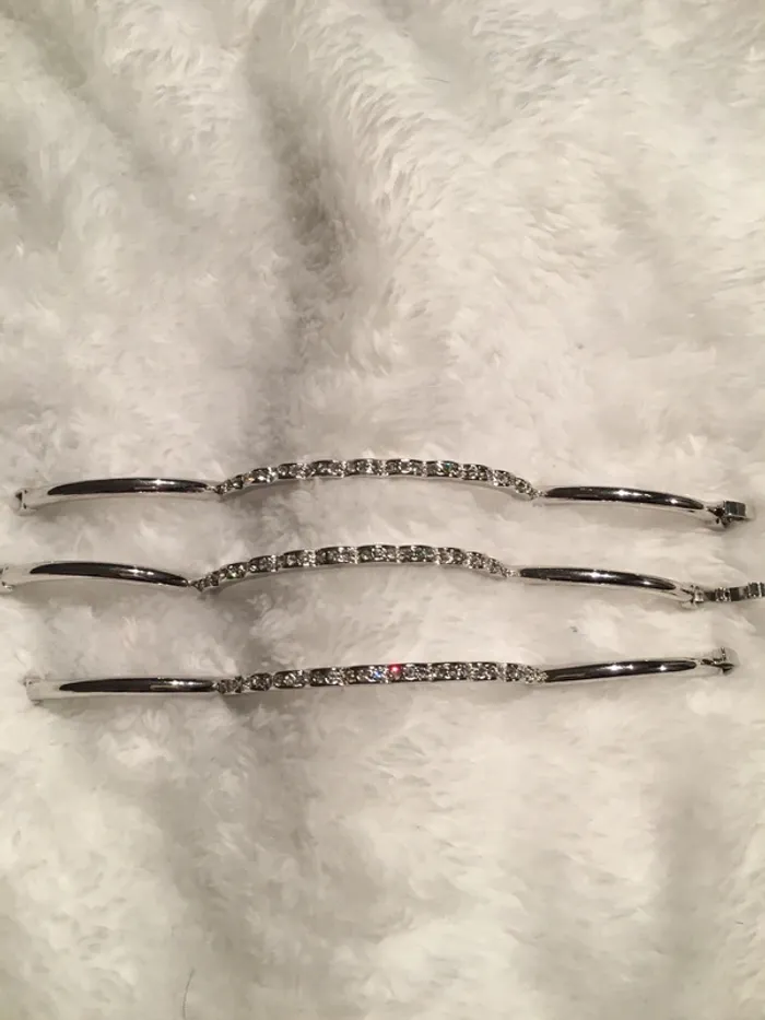 3 Bracelets acier inoxydable avec strass - photo numéro 3