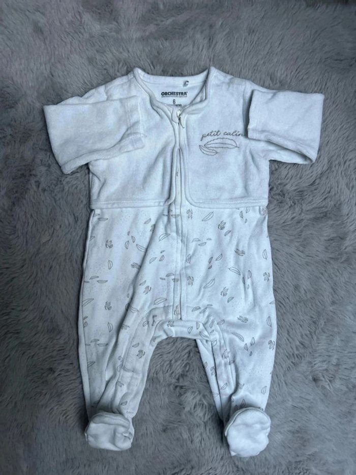 Pyjama bi matière blanc taille 6 mois