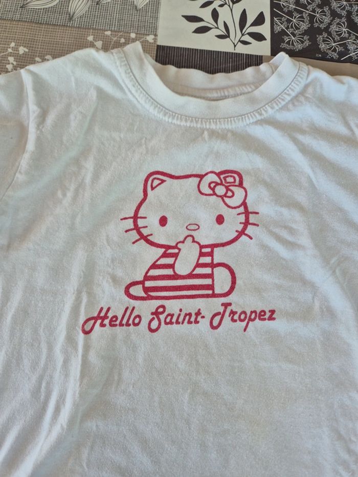 Tee shirt blanc hello kitty rose - photo numéro 2