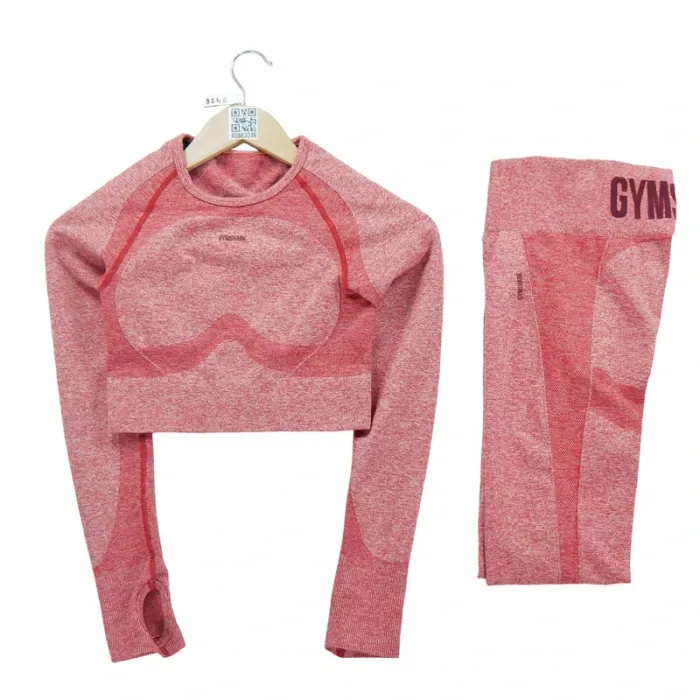 Gymshark Ensemble Fitness Yoga CrossFit Femme Taille S Rouge #Qwe3246