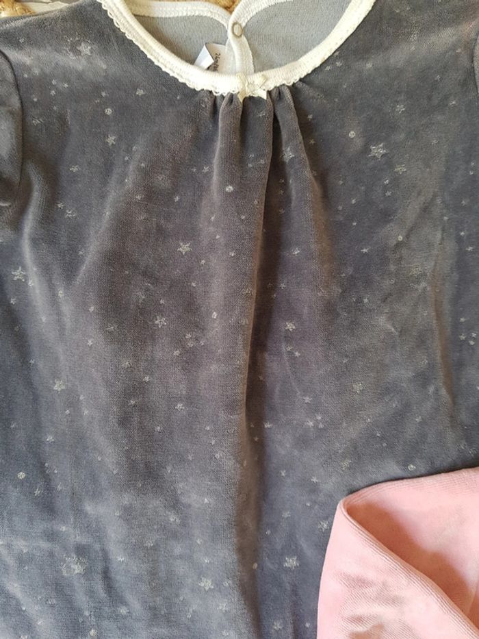 Lot de 2 pyjamas velours fille 24mois petit bateau neufs - photo numéro 2