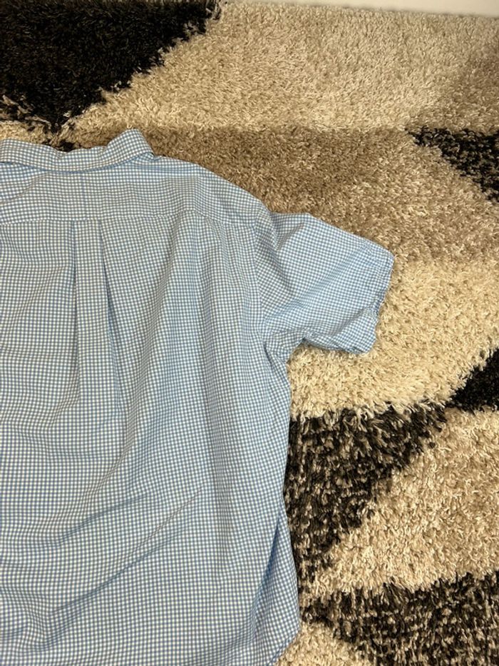 Chemise Ralph Lauren à carreaux bleu et blanc logo rose taille XL style old money - photo numéro 11