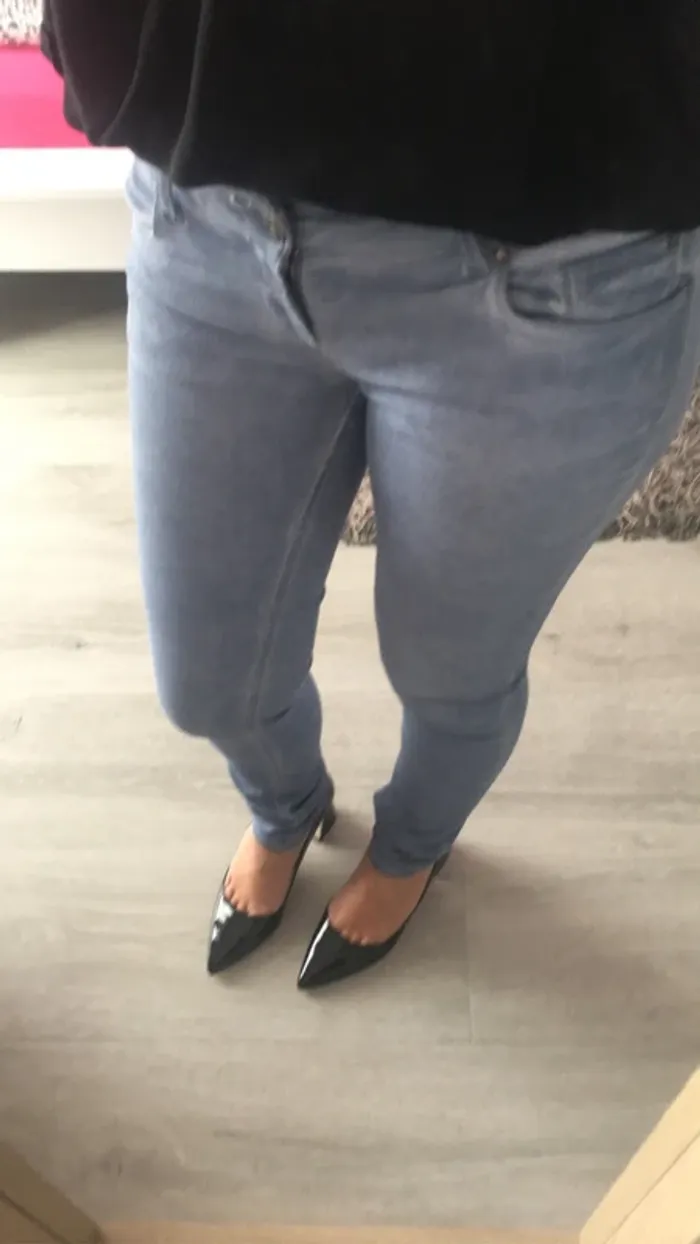 Pantalon Slim bleu effet délavé Promod - photo numéro 2