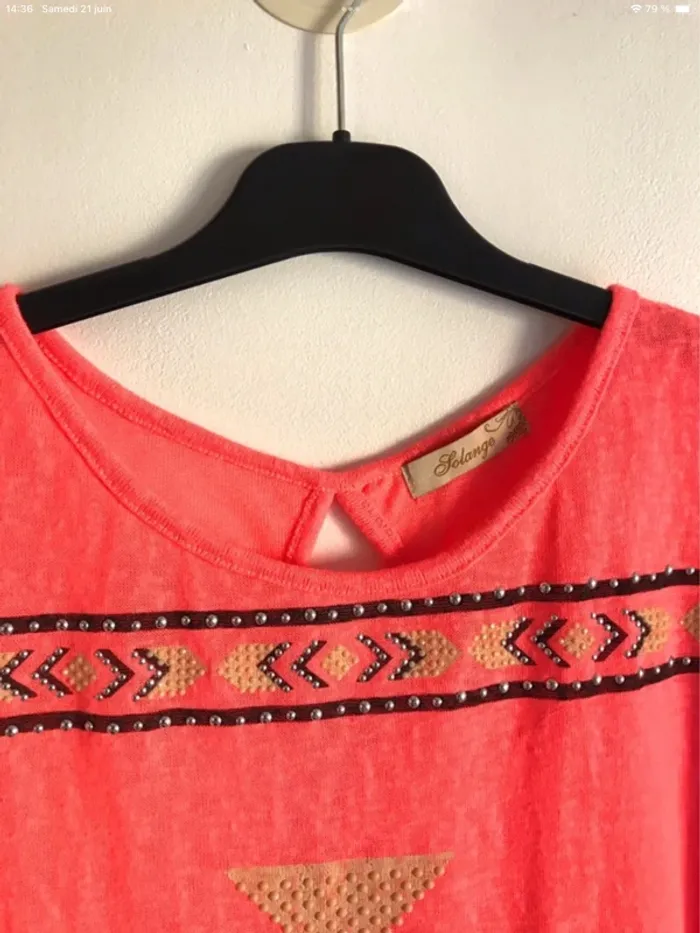 T-shirt à strass rose taille unique Solange - photo numéro 2
