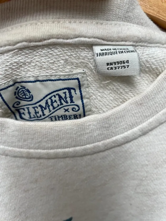 Element x Timber limited edition cream print crewneck sweater Mens Small - photo numéro 6