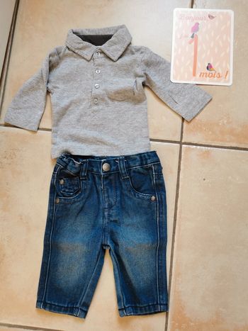 Ensemble jeans polo 1 mois