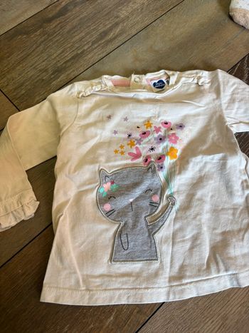 T-shirts manches longues chat mots d’enfants 18 mois