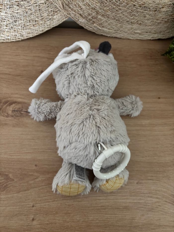 Doudou ours timouki musical beige gris jaune sauthon - photo numéro 2