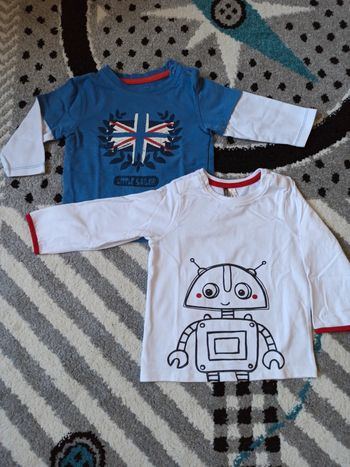 Lot de 2 t-shirts manches longues - 9 mois