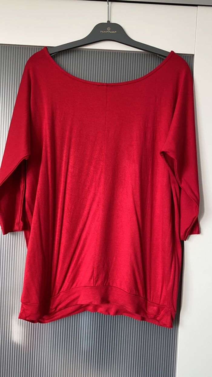 Teeshirt rouge manches trois quarts Taille M Grain de Malice - photo numéro 3