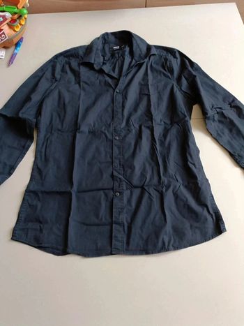 Chemise manches longues brice taille L easy slim stretch noir