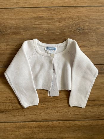 Gilet jacadi blanc bébé fille 6 mois neuf