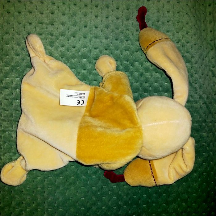 Doudou lapin Bastien beige marron et bordeaux Nicotoy - photo numéro 2