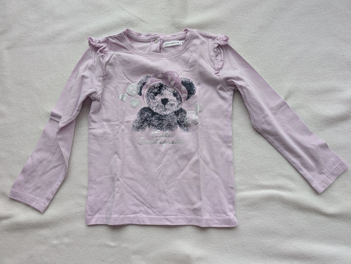 Tshirt ML lilas ourson - 4A - Lulu Castagnette