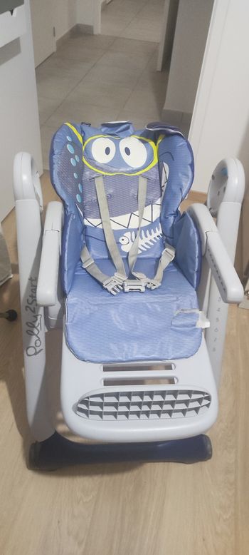 Chaise haute transat évolutif Chicco Polly 2 Start Shark