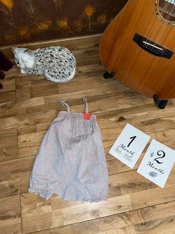 Jolie salopette légère motifs cerises TAO très bon état 12mois/74cm