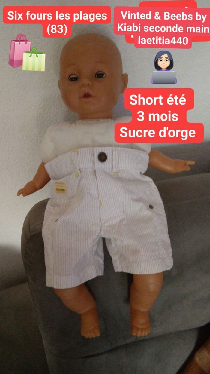 Short 3 mois sucre d'orge