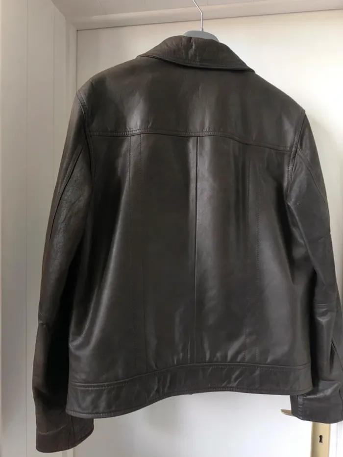 Veste en cuir marron homme L celio. Mise 3 fois. - photo numéro 5