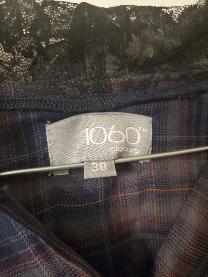 Chemise col dentelle carreaux marine 1060 Clothes T38 - photo numéro 7