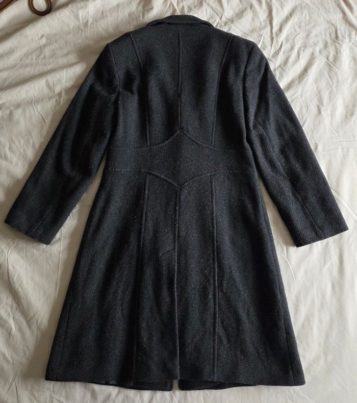 Manteau long cintré laine gris anthracite Taille 38/40 - photo numéro 2