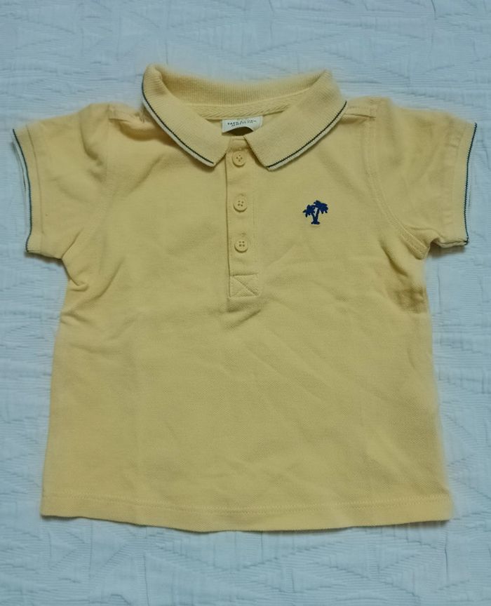 Tape a l oeil polo jaune manches courtes 12 mois