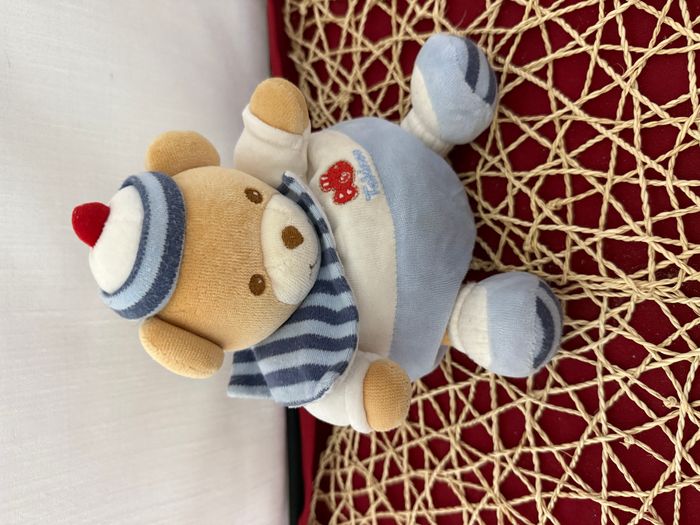 Doudou ours marin bavoir poisson rouge brodé TAKINOU - photo numéro 4