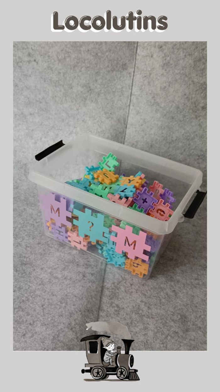 🚂 Jeu de construction coloré – pièces carrées à imbriquer - photo numéro 3