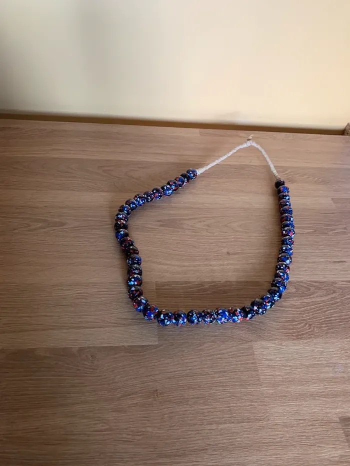Collier perles en verre vintage - photo numéro 2