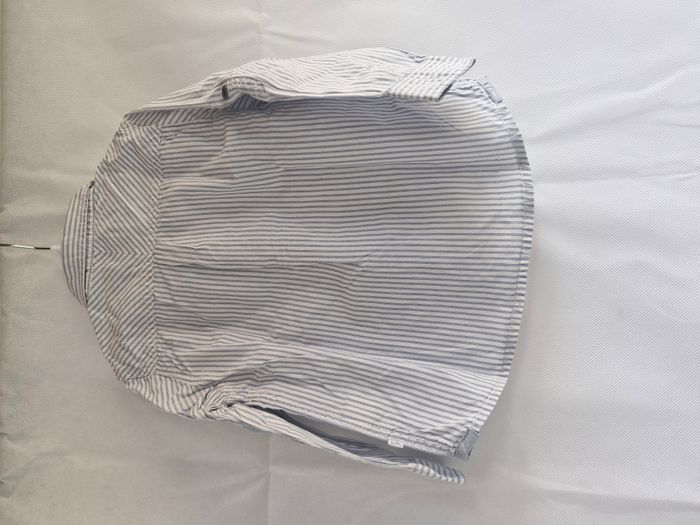 Chemise manches longues 3 ans Okaïdi Blanc rayure bleu clair - photo numéro 2