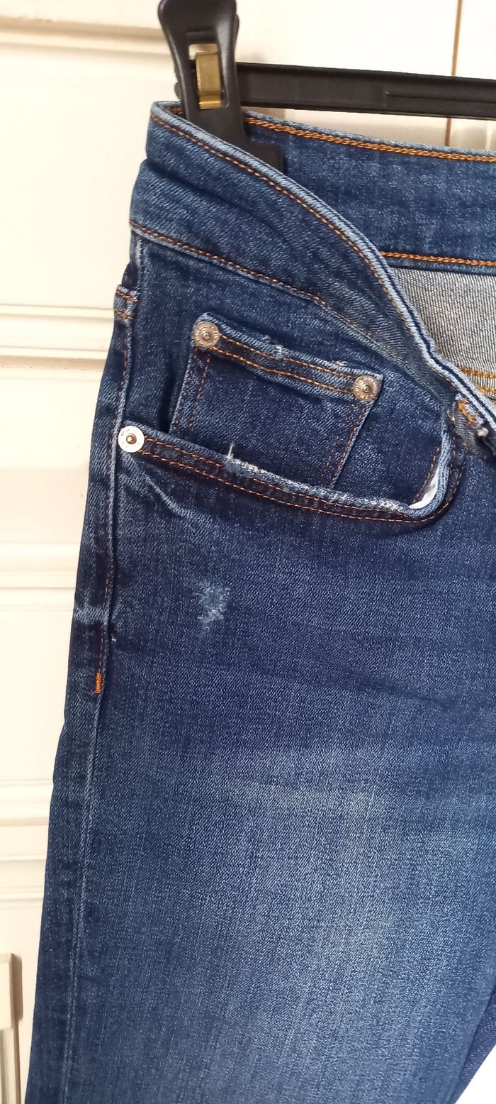 Jean slim bleu ZARA WOMAN - photo numéro 4