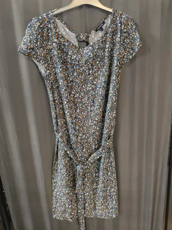 316663 robe marine motif fleurs femme S bonobo