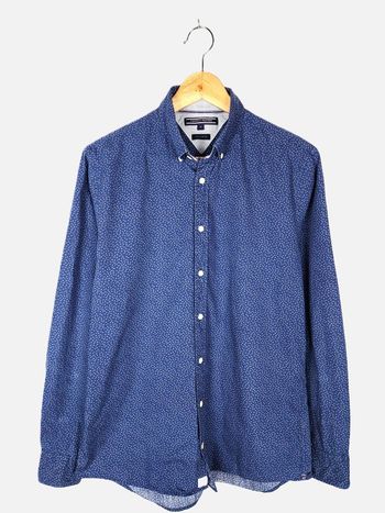 Chemise Tommy Hilfiger à manches longues, couleur bleu, taille M