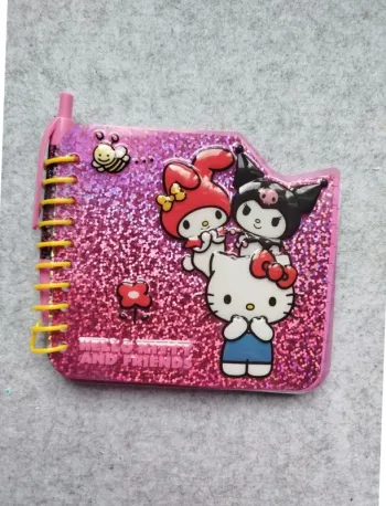 Petit Cahier Hello Kitty avec Stylo Paillettes Neuf