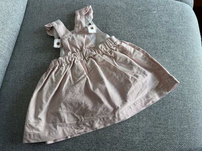 Robe rayée rose et blanc papillon sergent major 9 mois / 71cm - photo numéro 3